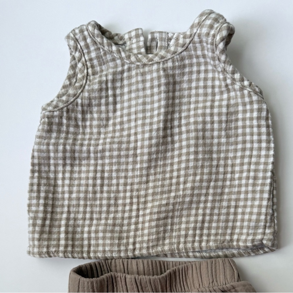 Kate Quinn Cream and Brown Diaper Cover Set